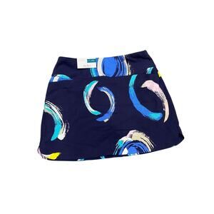 Lady Hagen 17" Tummy Control Skort, Navy Print, NWT, Large